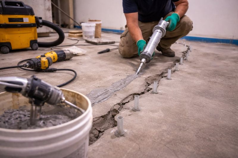 Cracked Basement Floor Repair in Beaufort, SC