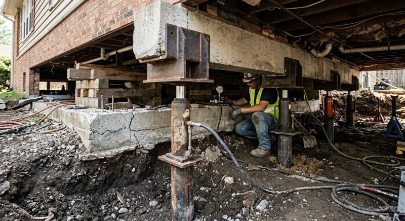 Sinking Foundation Lifting